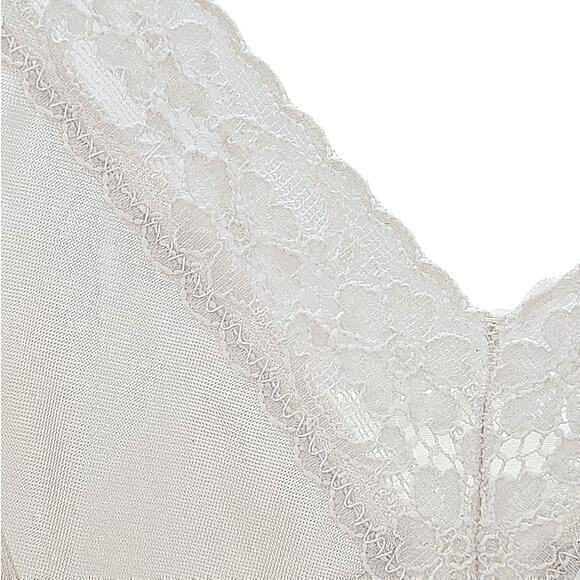 Vanity Fair Cream Lace Bodice Vintage Coquette Slip‎ Dress Size 40 - Picture 13 of 16